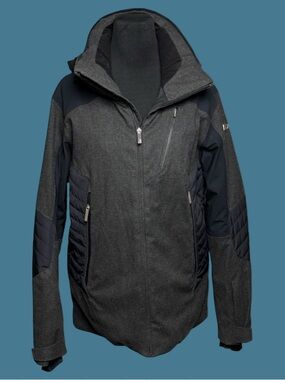 Killy Grey Black Ski Jacket Hooded Mens  Waterproof Insulated Ski Coat SZ L